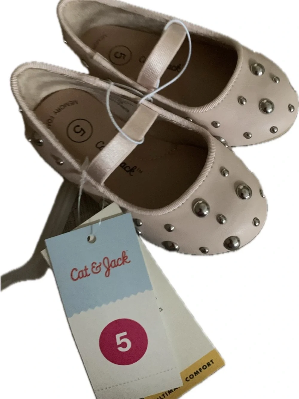 Buy one get one 50% off Cat & Jack Light Pink Jeweled Mary Jane Shoes
